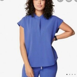 FIGS Denim Rafaela - Oversized Scrub Top - XS